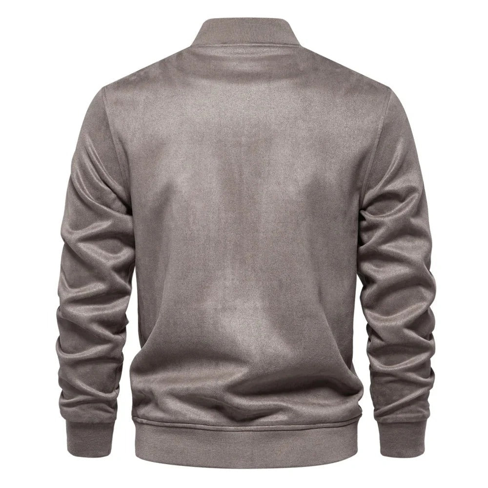 Bomber Con Cierre De Cremallera Frontal Y Bolsillos Múltiples Para Hombres | Ideal Para Uso Diario