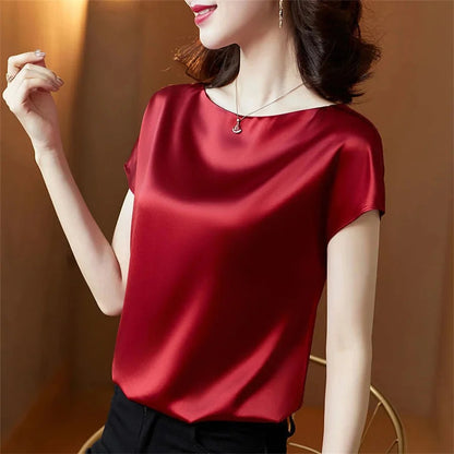 Camiseta De Manga Corta Con Cuello Redondo Para Mujer | Ideal Para Trabajo Y Uso Diario
