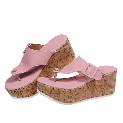 Sandalias con Cuña y Doble Tira para Mujer | Ideales para Uso Diario en Verano