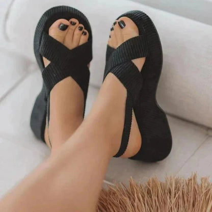 Sandalias Abiertas con Tiras Cruzadas para Mujer | Ideales para Uso Diario en Clima Cálido