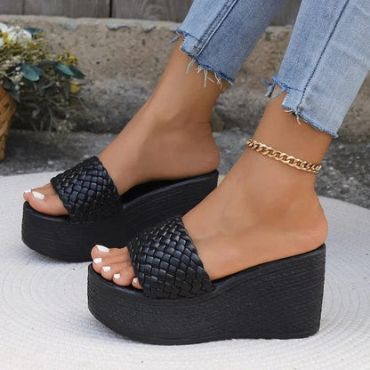 Mules con Cuña y Banda Ancha para Mujer | Ideales para Uso Diario en Verano