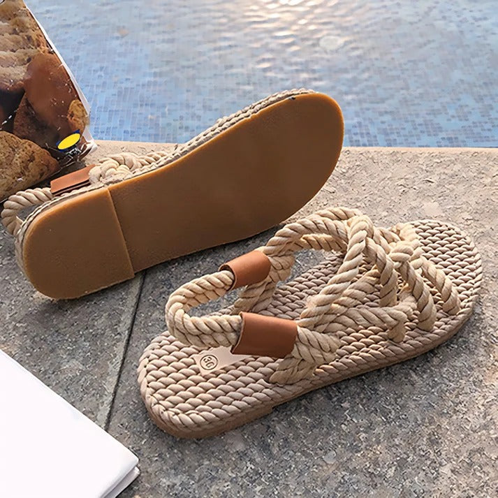 Sandalias Planas Con Correas Trenzadas Para Mujer | Ideales Para Uso Diario En Temporadas Cálidas