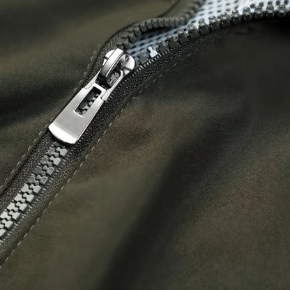 Chaqueta Varsity Con Cierre De Cremallera Frontal Y Bolsillos Funcionales Para Hombres | Ideal Para Uso Diario