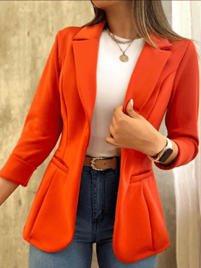 Blazer con Corte Ajustado y Bolsillos Frontales para Mujer | Uso Profesional o Diario