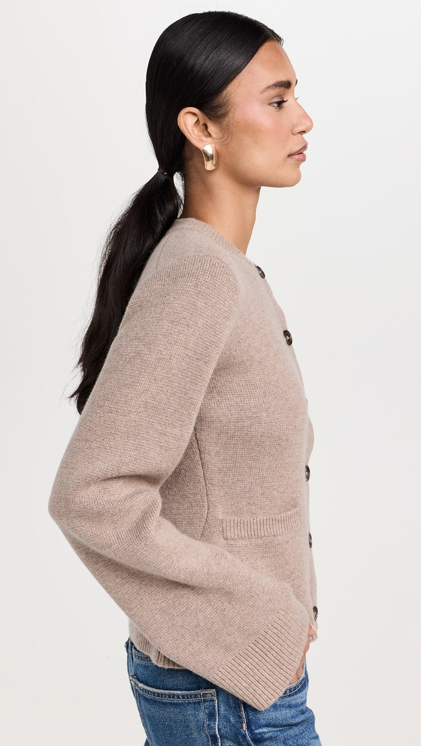Cárdigan con Cuello Redondo y Mangas Largas para Mujer | Ideal para Uso Diario o Profesional