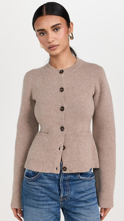 Cárdigan con Cuello Redondo y Mangas Largas para Mujer | Ideal para Uso Diario o Profesional