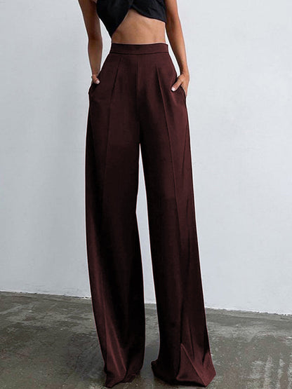 Pantalón Largo con Corte Amplio y Acabado Satinado para Mujer | Ideal para Uso Diario y Salidas