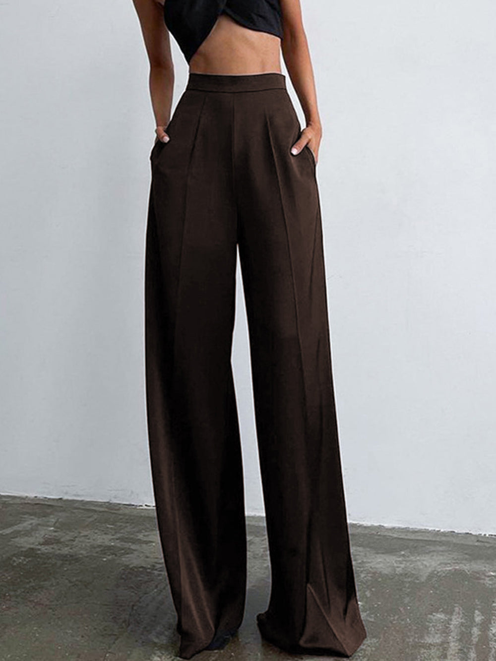 Pantalón Largo con Corte Amplio y Acabado Satinado para Mujer | Ideal para Uso Diario y Salidas