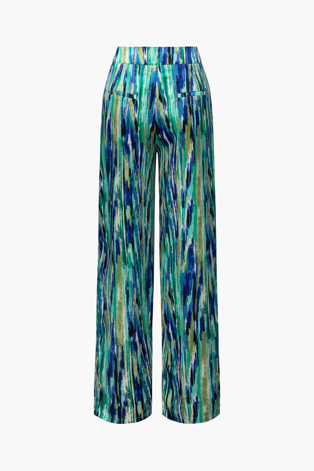 Pantalón Largo con Tiro Alto y Motivo Marmoleado para Mujer | Ideal para Uso Diario y Ocasiones Informales