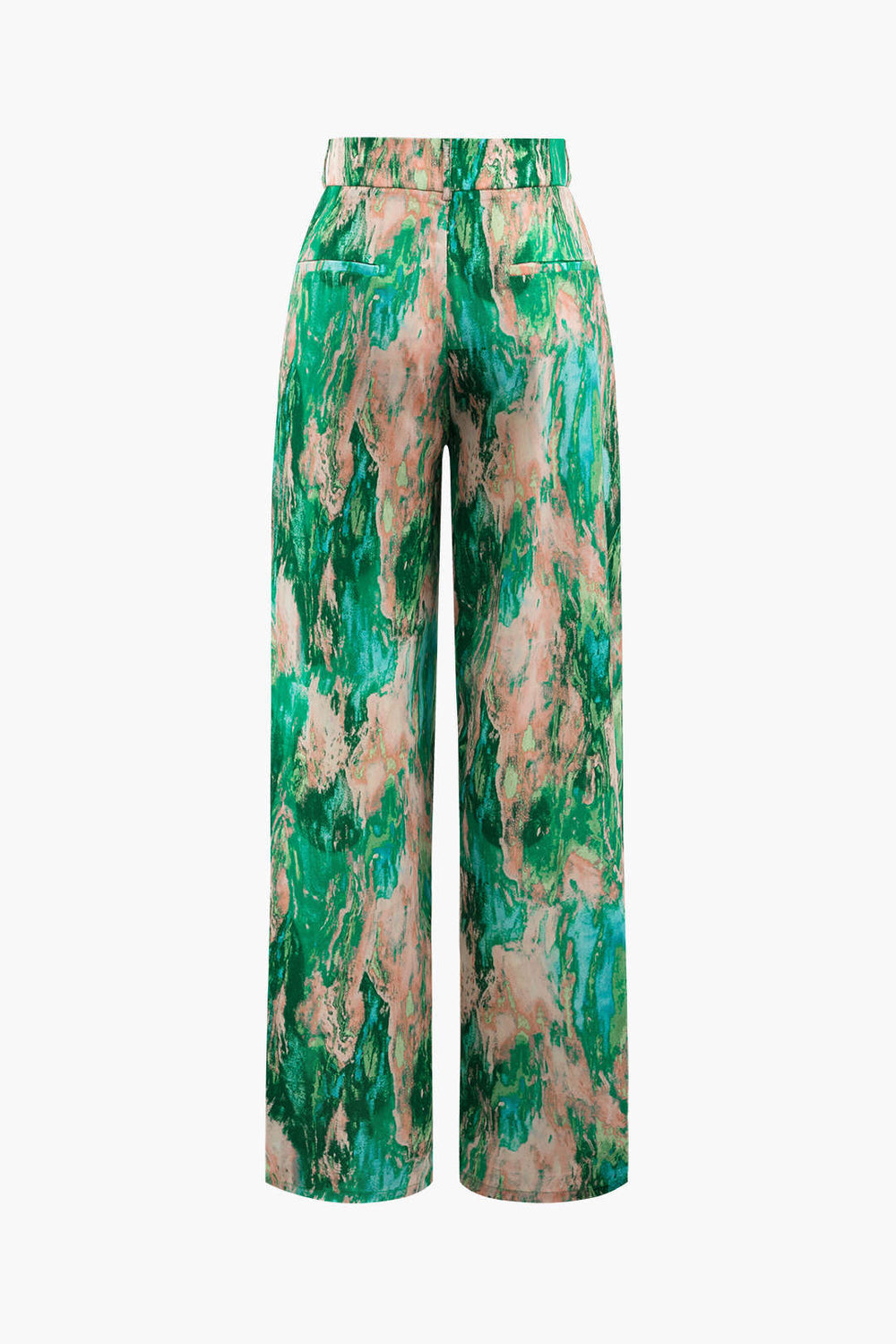 Pantalón Largo con Tiro Alto y Motivo Marmoleado para Mujer | Ideal para Uso Diario y Ocasiones Informales