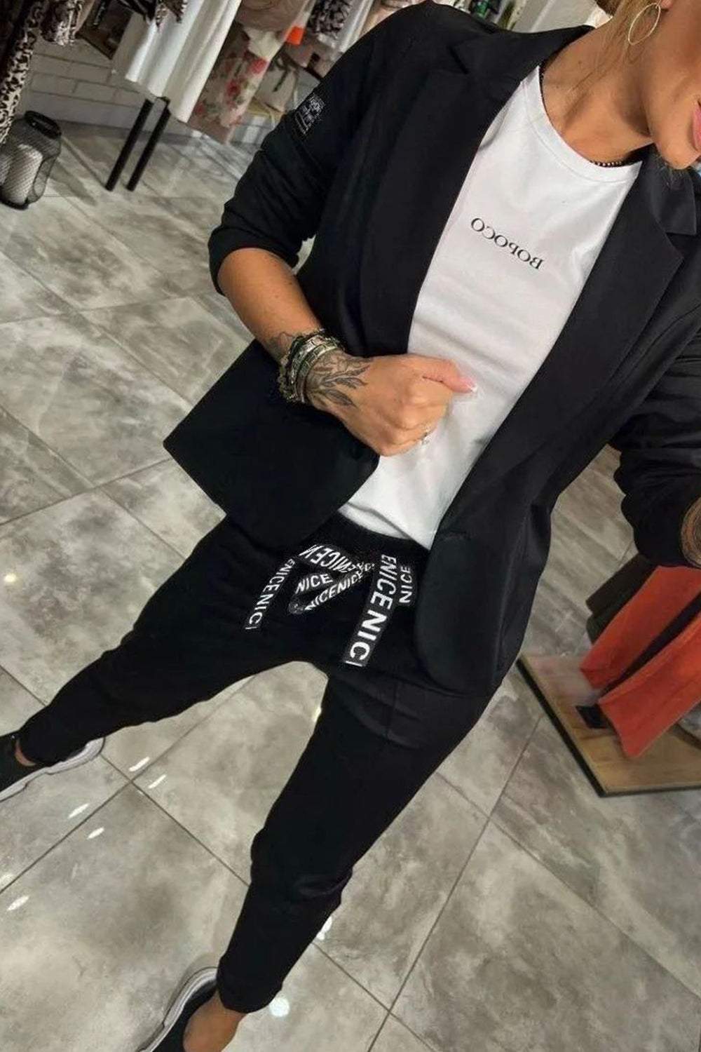 Conjunto De Blazer Ligero Y Pantalón De Cintura Elástica Para Adultos | Ideal Para Usos Profesionales Y Versátiles
