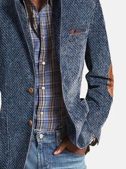 Blazer con Motivo Chevron para Hombre | Ideal para Uso Profesional