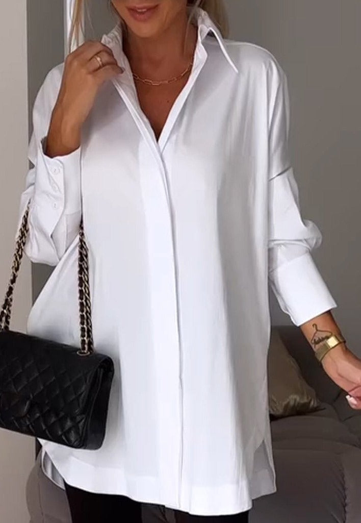 Blusa Con Corte Relajado Y Abertura En El Dobladillo Para Mujer | Ideal Para Uso Diario E Informal