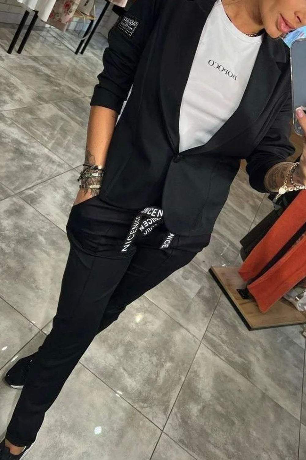 Conjunto De Blazer Ligero Y Pantalón De Cintura Elástica Para Adultos | Ideal Para Usos Profesionales Y Versátiles