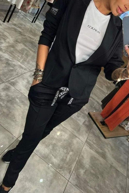 Conjunto De Blazer Ligero Y Pantalón De Cintura Elástica Para Adultos | Ideal Para Usos Profesionales Y Versátiles