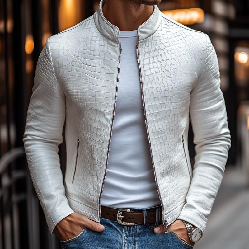 Chaqueta Con Cremallera Y Diseño Texturizado Para Hombre | Ideal Para Uso Diario