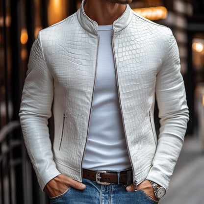 Chaqueta Con Cremallera Y Diseño Texturizado Para Hombre | Ideal Para Uso Diario