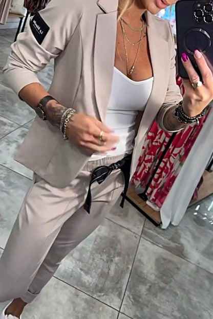 Conjunto De Blazer Ligero Y Pantalón De Cintura Elástica Para Adultos | Ideal Para Usos Profesionales Y Versátiles