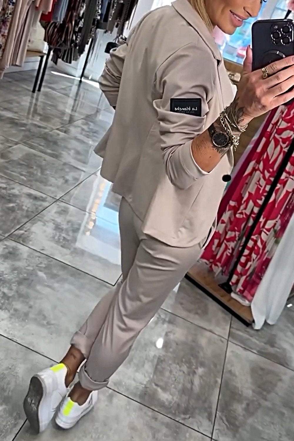 Conjunto De Blazer Ligero Y Pantalón De Cintura Elástica Para Adultos | Ideal Para Usos Profesionales Y Versátiles