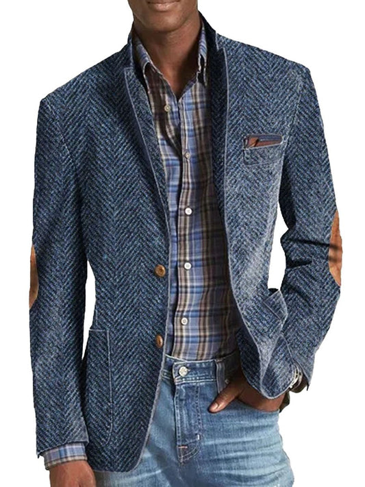 Blazer con Motivo Chevron para Hombre | Ideal para Uso Profesional