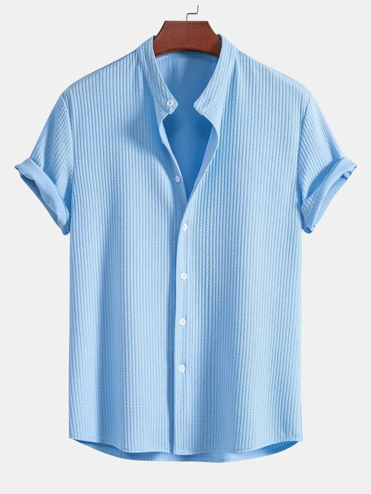 Camisa de Cuello Alto de Corte Recto para Hombres | Ideal para Uso Diario y Profesional
