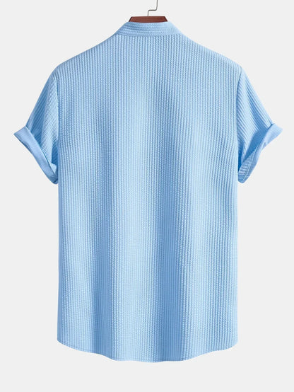 Camisa de Cuello Alto de Corte Recto para Hombres | Ideal para Uso Diario y Profesional