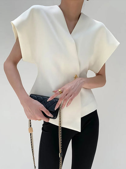 Blusa Sin Mangas Con Escote En V Cruzado Para Mujer | Ideal Para Uso Diario
