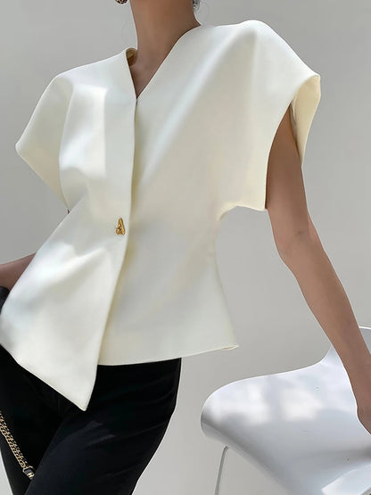Blusa Sin Mangas Con Escote En V Cruzado Para Mujer | Ideal Para Uso Diario