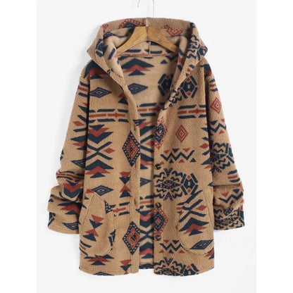 Cardigan Largo con Motivo Geométrico para Mujer | Ideal para Uso Diario en Invierno