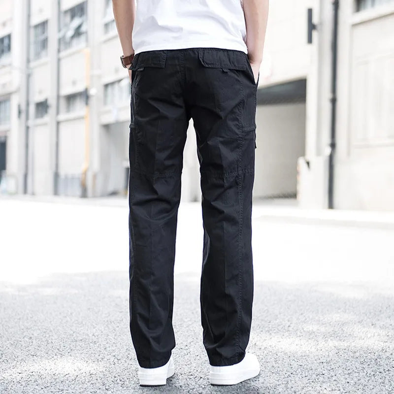 Pantalón De Corte Recto Con Bolsillos Múltiples Para Hombre | Ideal Para Uso Diario