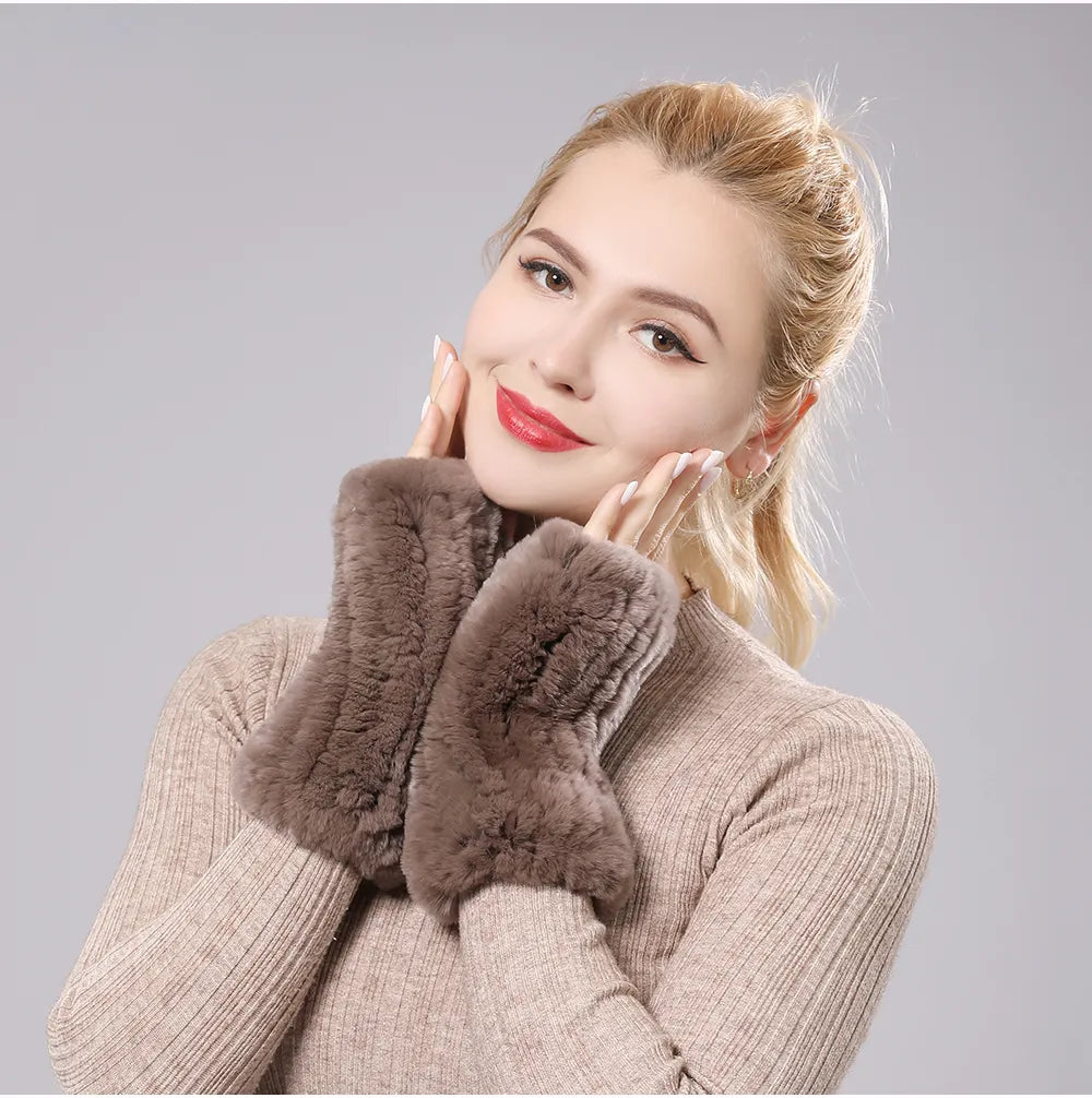 Guantes Sin Dedos con Diseño Elástico para Mujer | Ideal para Invierno