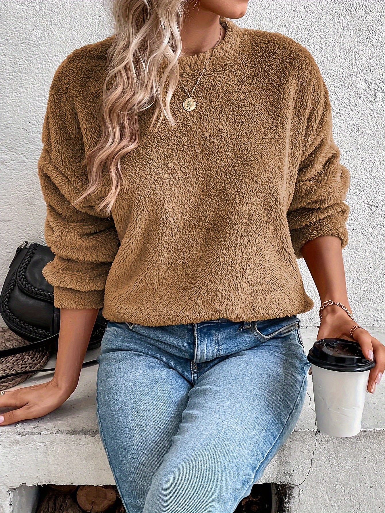 Sudadera Con Cuello Redondo Y Manga Larga Para Mujer | Ideal Para Uso Diario