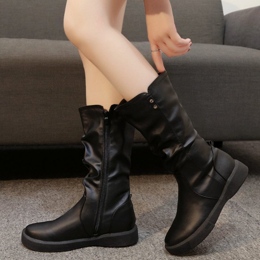Botas con Diseño Funcional De Media Caña para Mujer | Ideales para Días Fríos