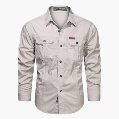 Camisa de Hombre con Bolsillos Funcionales para Uso Diario | Ideal para Ocio y Desplazamientos