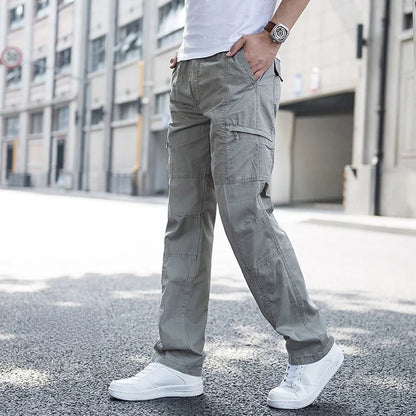 Pantalón De Corte Recto Con Bolsillos Múltiples Para Hombre | Ideal Para Uso Diario