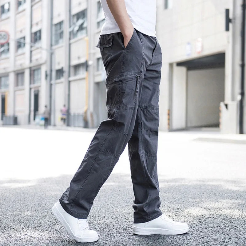 Pantalón De Corte Recto Con Bolsillos Múltiples Para Hombre | Ideal Para Uso Diario