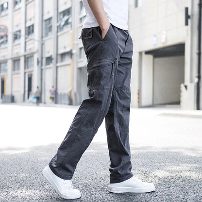Pantalón De Corte Recto Con Bolsillos Múltiples Para Hombre | Ideal Para Uso Diario