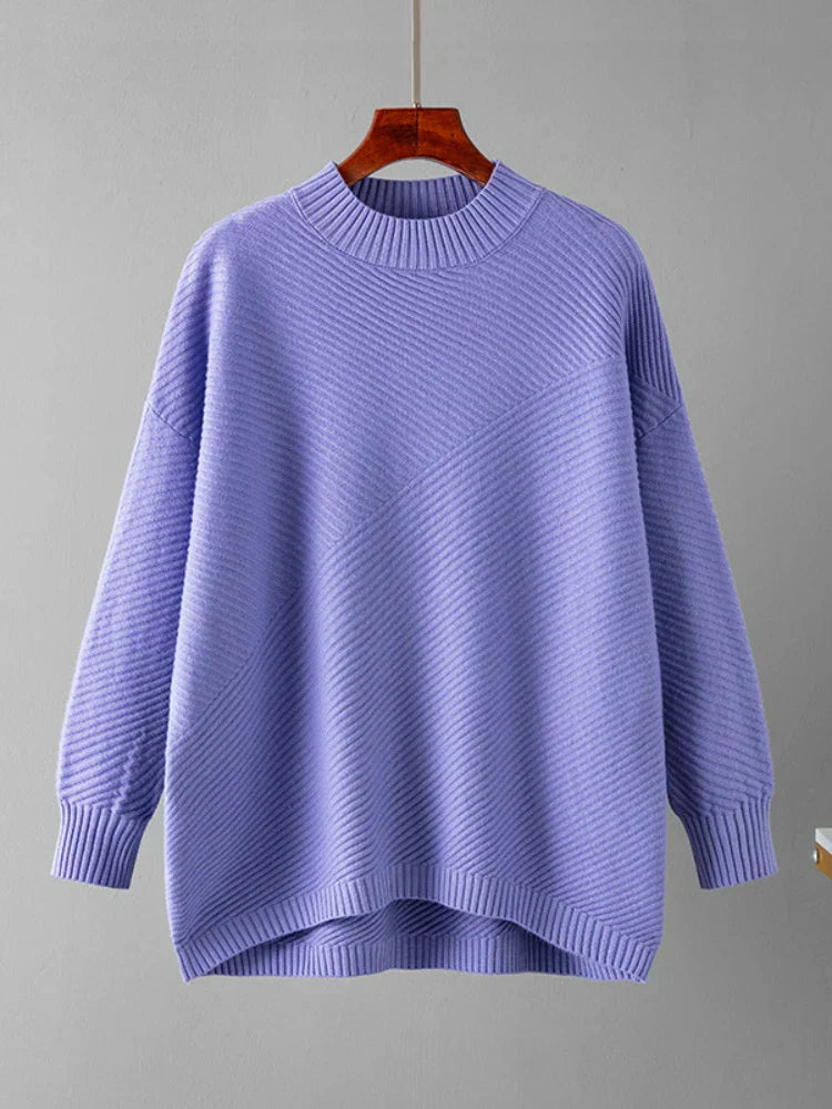 Pullover De Punto Con Textura Acanalada Para Mujer | Ideal Para Uso Diario
