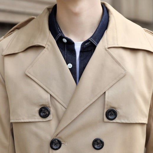 Abrigo Trench Largo Con Cierre Cruzado Para Hombre | Ideal Para Entretiempo Y Uso Diario