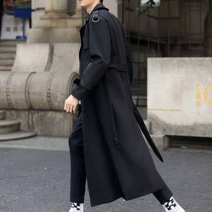Abrigo Trench Largo Con Cierre Cruzado Para Hombre | Ideal Para Entretiempo Y Uso Diario