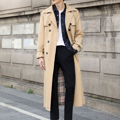 Abrigo Trench Largo Con Cierre Cruzado Para Hombre | Ideal Para Entretiempo Y Uso Diario