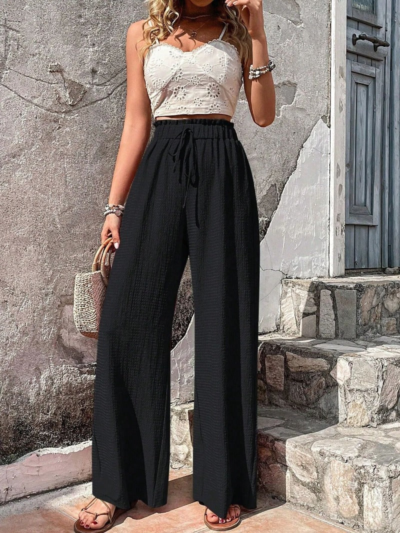Pantalón Ancho con Cintura Elástica para Mujer | Ideal para Uso Diario y Salidas