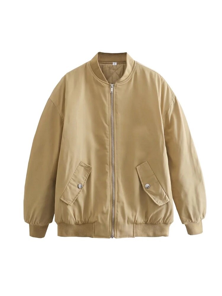 Chaqueta Bomber con Cierre de Cremallera para Mujer | Ideal para Uso Diario y Actividades al Aire Libre