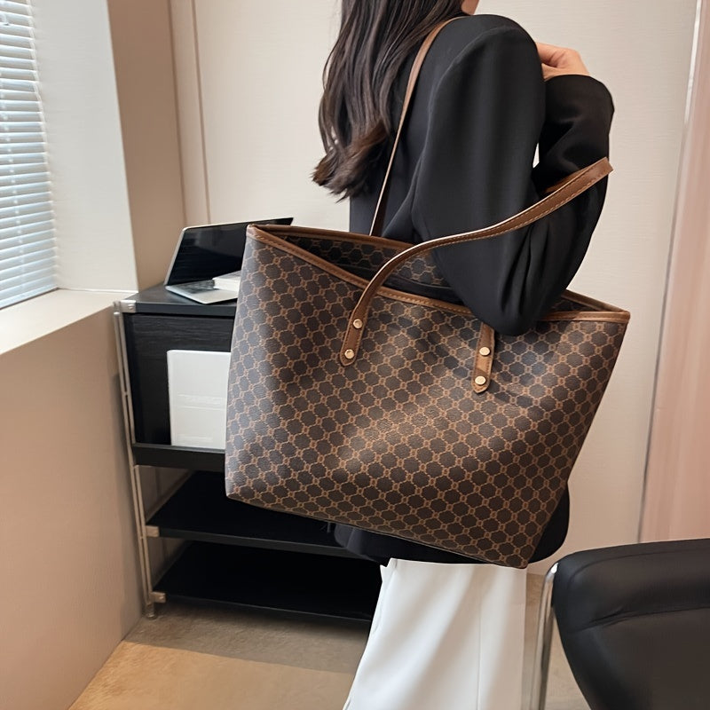 Bolso Tote Geométrico con Compartimento Principal Amplio para Mujer | Ideal para Uso Diario