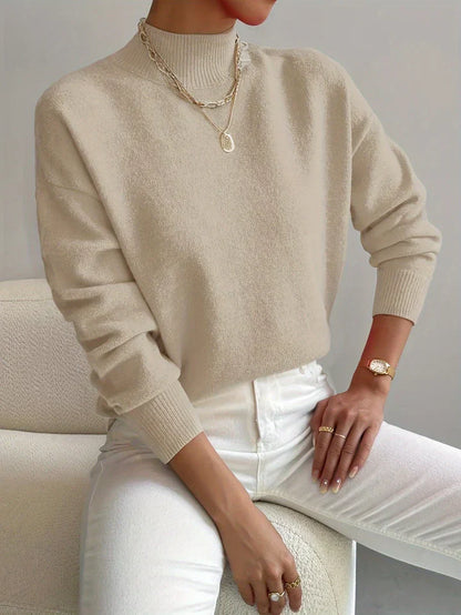 Jersey De Cuello Alto De Corte Estándar para Mujer | Ideal para Días Fríos