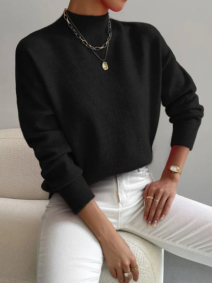 Jersey De Cuello Alto De Corte Estándar para Mujer | Ideal para Días Fríos