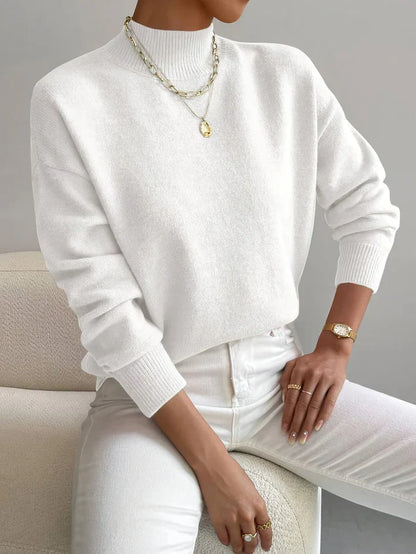 Jersey De Cuello Alto De Corte Estándar para Mujer | Ideal para Días Fríos