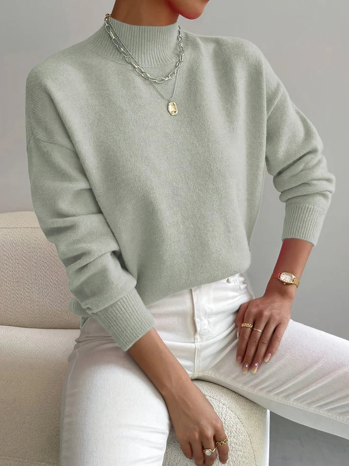 Jersey De Cuello Alto De Corte Estándar para Mujer | Ideal para Días Fríos