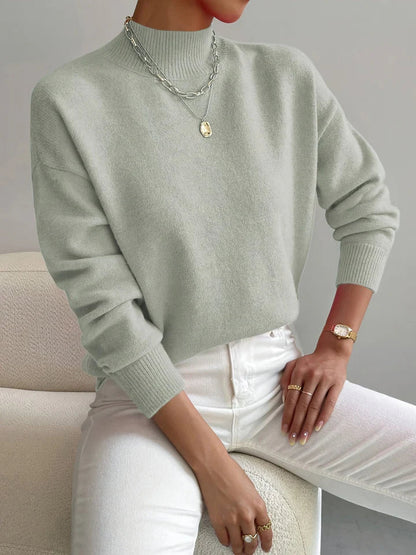 Jersey De Cuello Alto De Corte Estándar para Mujer | Ideal para Días Fríos