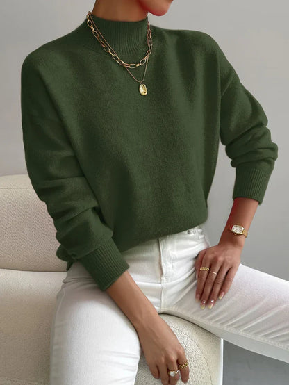 Jersey De Cuello Alto De Corte Estándar para Mujer | Ideal para Días Fríos